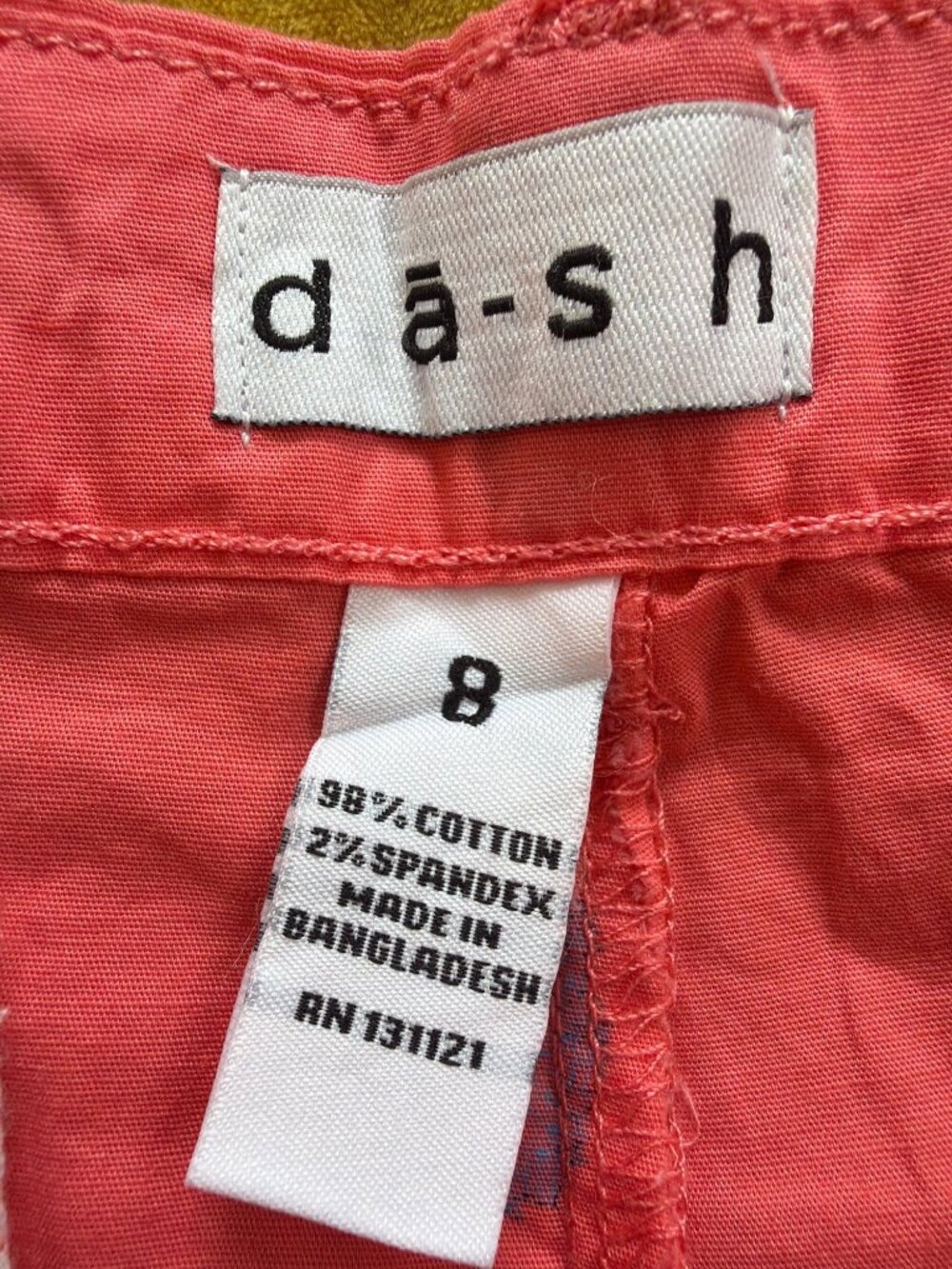 NWT Women's 8 DASH / da-sh Coral Cotton Seahorse Print Chino Shorts 5" Stretch - Picture 6 of 8